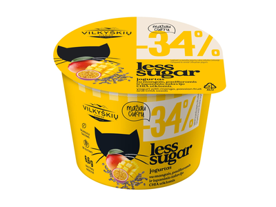 Jogurtas su mangais VILKYŠKIŲ LESS SUGAR, 3,7 % rieb., 200 g