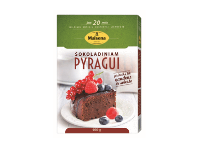 Milt. mišinys MALSENA šokoladiniam pyragui su glazūra kepti, 460 g