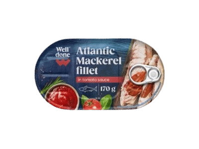 Skumbrių filė pomidorų padaže WELL DONE, 170 g