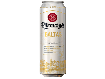 Alus VILKMERGĖS, baltas, 0,568l, 5,2%, skardinė