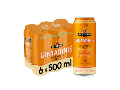 Alus ŠVYTURYS GINTARINIS, 6 vnt., 3 l