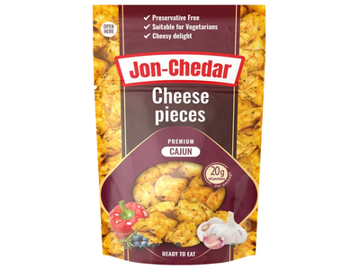 Čederio sūrio gabaliukai JON-CHEDAR CAJUN 50% rieb., 80 g