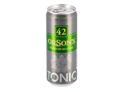Alkoholinis kokteilis ORSON'S 42 GIN&TONIC 10%, 330 ml