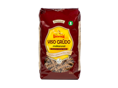 Pilno grūdo makaronai GINTARINIAI, Sraigtai, 400 g