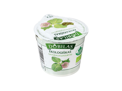 Ekologiškas natūralus jogurtas DOBILAS, 2,3-4,6 % rieb., 125 g