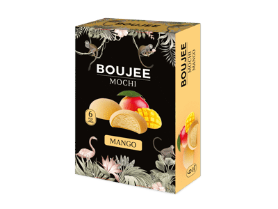 Mangų skonio močiai BOUJEE, 6 vnt., 240 g