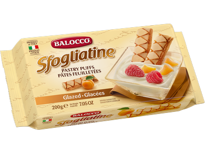 Sluoksniuotos tešlos sausainiai, glazūruoti BALOCCO, Sfogliatine Glassate, 200 g