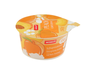 Varškės kremas su persikais RIMI, 6,1%, 150 g