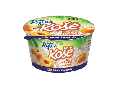 Ryžių košė RYTAS su abrikosais, 6% rieb., 200 g