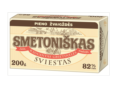 SMETONIŠKAS sviestas, 82 % rieb., 0.2 kg