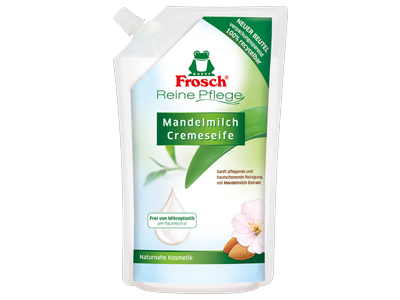 Skystas rankų muilas FROSCH su migdolų pienu, 500 ml