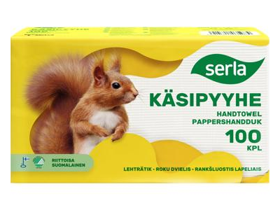 Popieriniai rankšluosčiai SERLA Orava, 2 sluoksnių, 100 vnt.