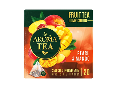 Vaisinė arbata AROMA TEA PEACH & MANGO, 20 vnt.