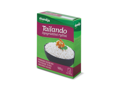 Ilgagrūdžiai TAILANDO ryžiai SKANĖJA (4 x 125 g), 500 g