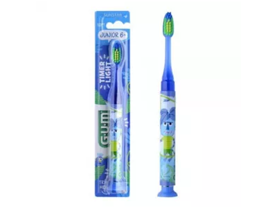 G.U.M šviečiantis dantų šepetėlis JUNIOR TIMER LIGHT, vaikams nuo 6 m., 1 vnt.