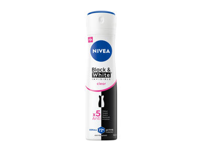 NIVEA BLACK&WHITE CLEAR purškiamasis antiperspirantas moterims, 150 ml