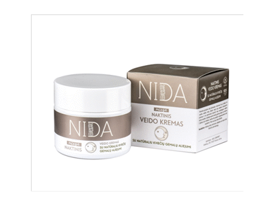 Naktinis veido kremas NIDA su kviečių gemalų aliejumi, 50 ml