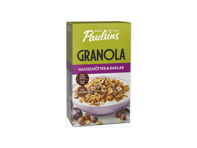 Granola PAULUNS su lazdynų riešutais ir datulėmis, 450 g