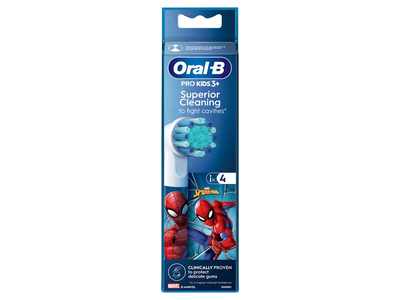 Elektrinio dantų šepetėlio galvutės ORAL-B Kids Spiderman Pro, 4vnt.