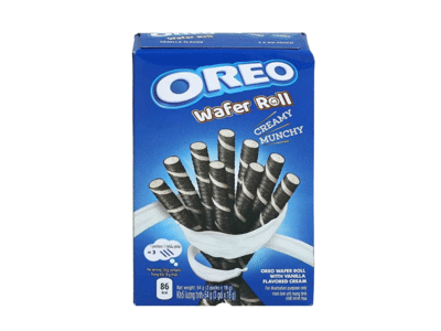 Vaflinės lazdelės OREO WAFER ROLL vanilės skonio, 54 g
