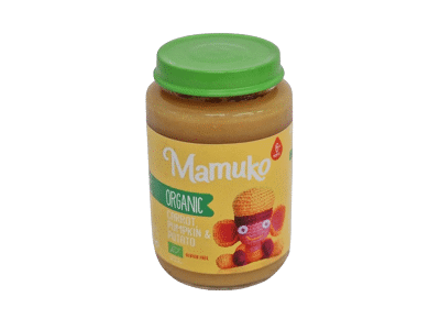 Ekol. MAMUKO morkų, moliūgų ir bulvių košė, nuo 6 mėn., 190 g