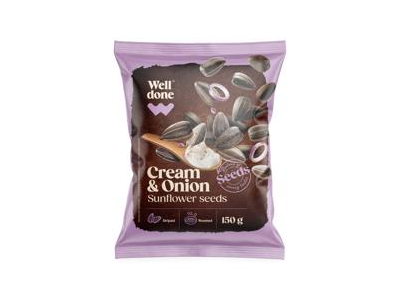 Saulėgrąžos WELL DONE, grietinės ir svogūnų skonio, 150 g