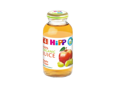 Ekologiškos obuolių ir vynuogių sultys HIPP (nuo 4 mėn.), 200 ml
