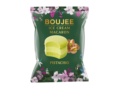 Ledai-makarunai BOUJEE, pistacijų skonio, 60 g, 60 g