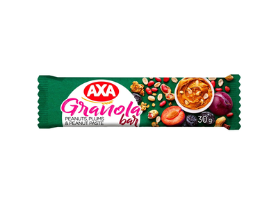Batonėlis AXA su žem. riešut. slyvomis, 30 g