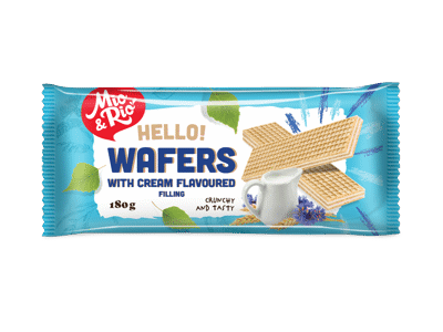 Vafliai MIO&RIO su pieno skonio kremo įdaru, 180 g, 180 g