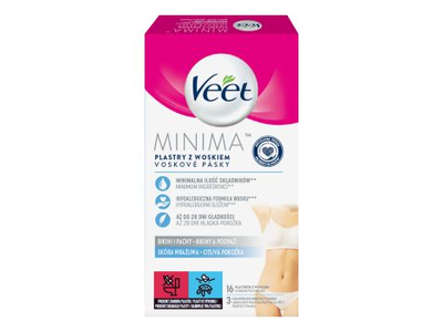 VEET MINIMA šaltojo vaško depiliavimo juostelės (16 vnt.)