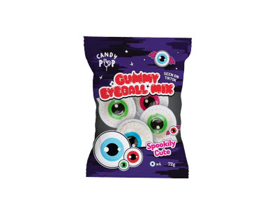 Guminukai su įdaru CANDY POP GUMMY EYEBALL MIX, 72 g