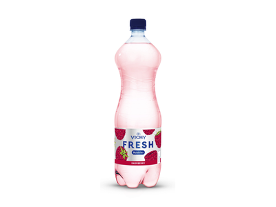 Gazuotas gaivusis gėrimas VICHY FRESH BUBBLES, aviečių skonio, 1,5 l, PET