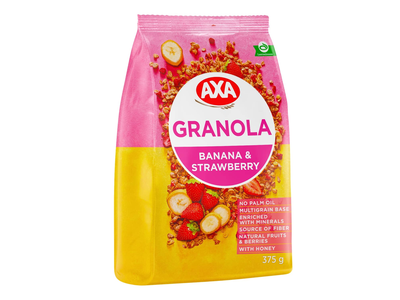 Dribsniai su bananais ir braškėmis AXA, 375 g