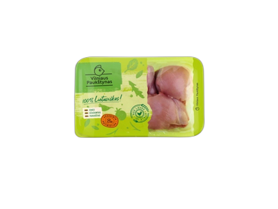 Šviežios viščiukų broilerių šlaunelių mėsa be odos, 550 g