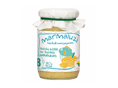 Bulvių piurė MARMALUZI su žuvų gabaliukais (nuo 8 mėn.), 190 g