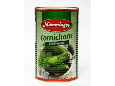 Marinuoti kornišonai MAMMINGER, 4kg / 2,2 kg