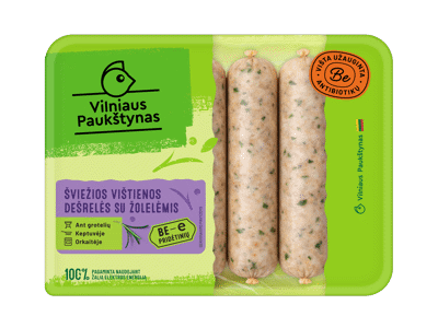 Šviežios vištienos dešrelės su žolelėmis, 400 g