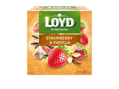 Vaisinė arbata LOYD, braškių ir vanilės skonio, 40 g