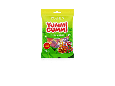 Guminukai ROSHEN YUMMI GUMM WORMS, 70 g