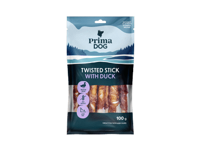 Šunų skanėstas PRIMADOG (antienos ir odos lazdėlė), 100 g