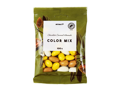 Migdolai baltame šokolade RIMI COLOR MIX,100g