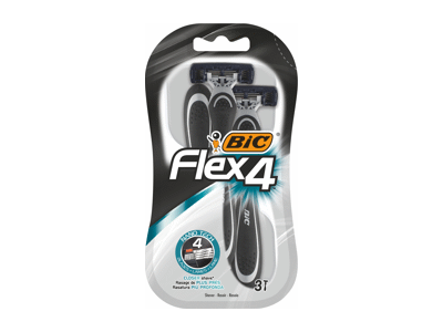 Vyriškas vienkartinis skustuvas BIC FLEX4, 3 vnt., 3 vnt.