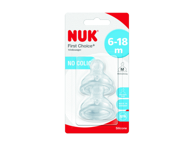 Silikoninis žindukas NUK FIRST CHOICE+ M, 6-18 mėn., 2 vnt.