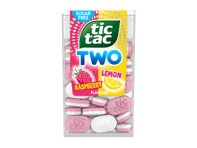 TIC TAC TWO pastilės, aviečių ir citrinų skonio, 38.5 g