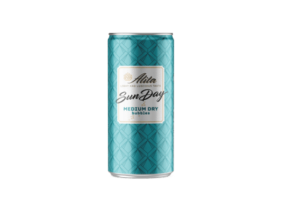 Gazuotas baltasis pusiau sausas vyno gėrimas ALITA SUNDAY, 200 ml
