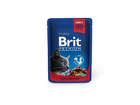 Konservuotas kačių ėdalas BRIT PREMIUM, Beef Stew and Peas, 100 g