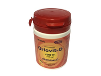 ORIOVIT-D vitaminas D, citrusinių vaisių skonio, nuo 11 m., 100 kramtomųjų tablečių