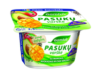 Pasukų varškė be laktozės GAMTOS  su mangais, avokadais ir ispaninio šalavijo (Salvia hispanica) sėklomis (chia sėklomis) 2,3% rieb., 130 g