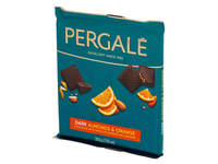Juodasis šokoladas PERGALĖ su migdolais ir apelsinais, 200 g